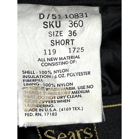 Vintage 1960s Sears Insulated Suit Snowmobile Snowsuit Size 36 or S Short Skiing - Picture 10 of 12